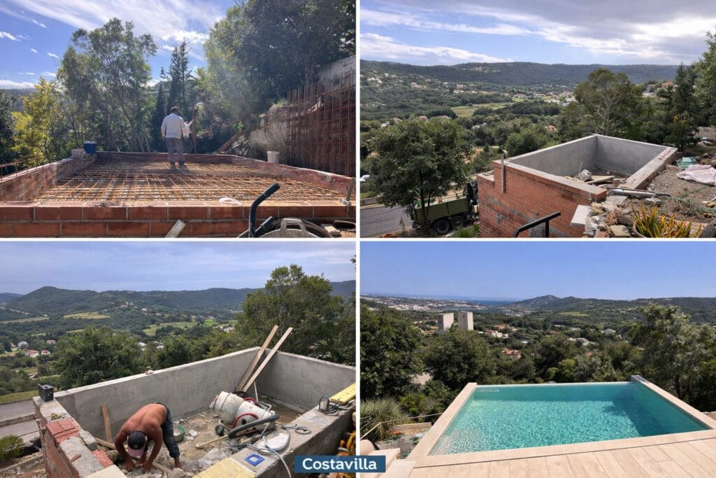 Aanleg van zwembad bij woning Costa Brava