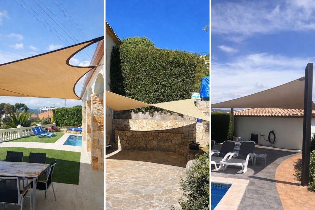 Schaduwdoek installatie bij woning Costa Brava